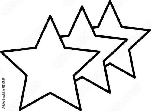 Stars line icons set. Rank, quality, shining sparkle, magic, favorite, logo, bright firework, falling, fantasy vector illustration.