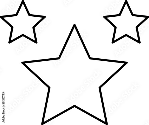Stars line icons set. Rank, quality, shining sparkle, magic, favorite, logo, bright firework, falling, fantasy vector illustration.