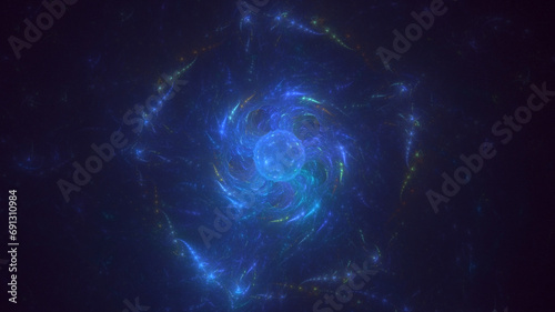 3D manual rendering abstract round hole light background