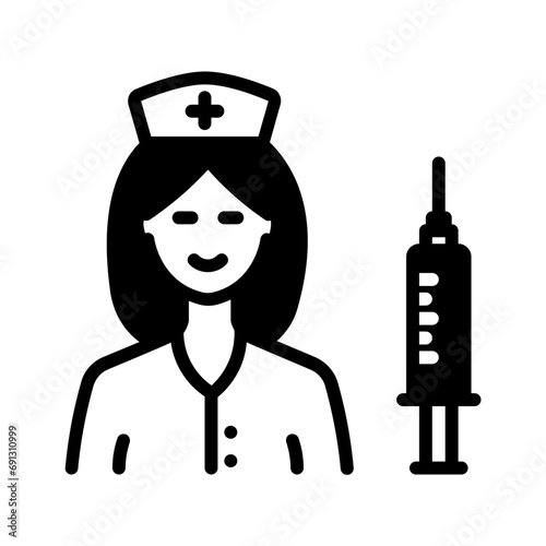Solid black icon for Nursing