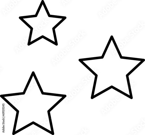 Stars line icons set. Rank, quality, shining sparkle, magic, favorite, logo, bright firework, falling, fantasy vector illustration.