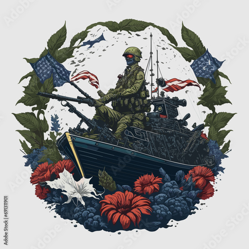 2d vector illustration t shirt design print with lettering and element 
