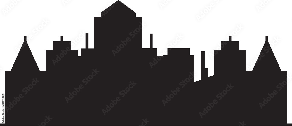 Silhouette Cityscape Illustration
