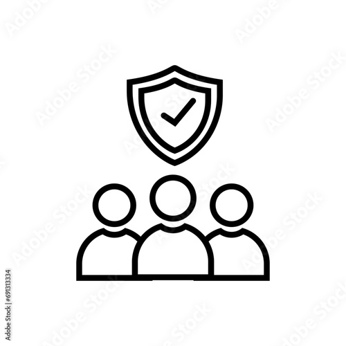 family protection icon vector design , line medicine and healthcare symbol