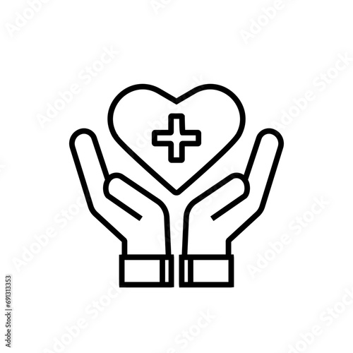 healthcare icon vector design , line medicine and healthcare symbol