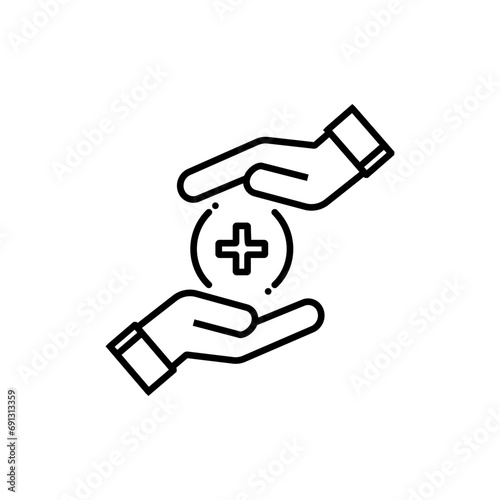 protection icon vector design , line medicine and healthcare symbol