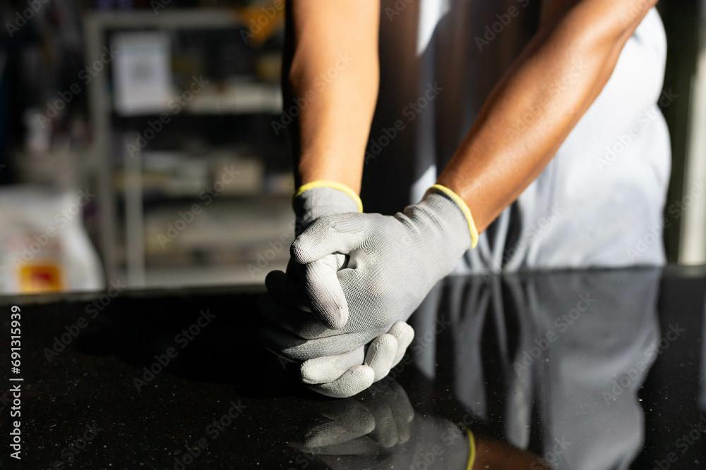 Gloves for cutting glass and sharp objects, rubber gloves, white gloves