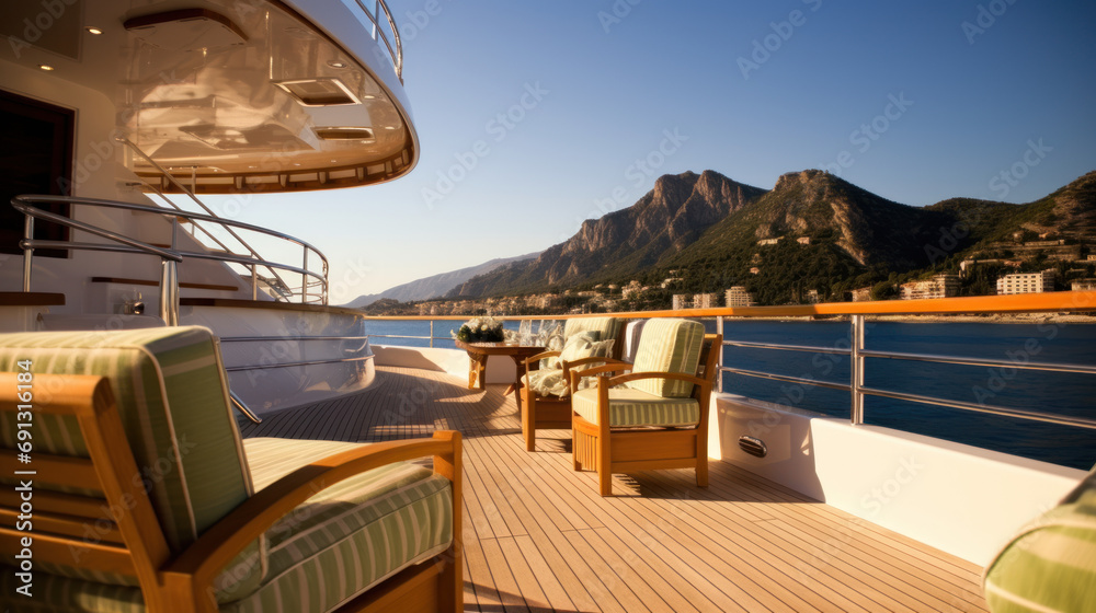 Fototapeta premium Mediterranean Majesty: A Deluxe Yacht's Journey