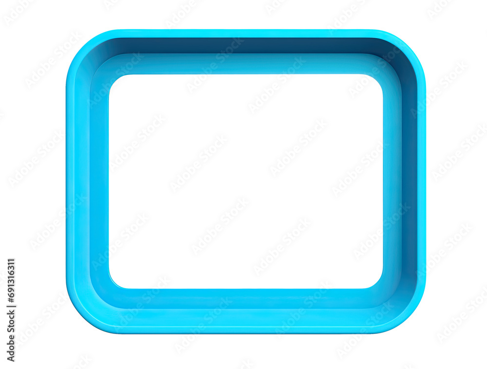 Blue square frame isolated on transparent background Blue square frame isolated on transparent background