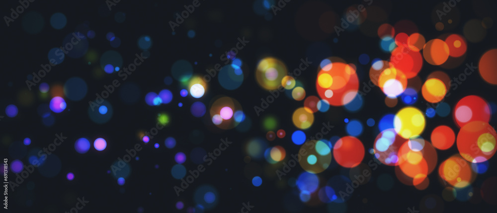 Creative blurry bokeh Christmas on wide texture. Landing page concept. 3D Rendering.