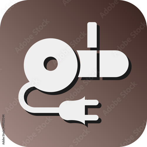 Angle Grinder Vector Glyph Gradient Background Icon Design