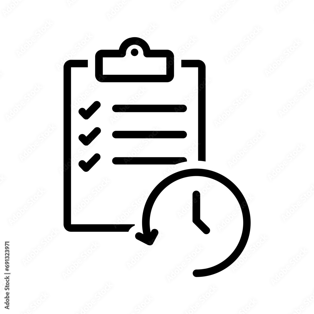 Black line icon for Task history Black line icon for Task history