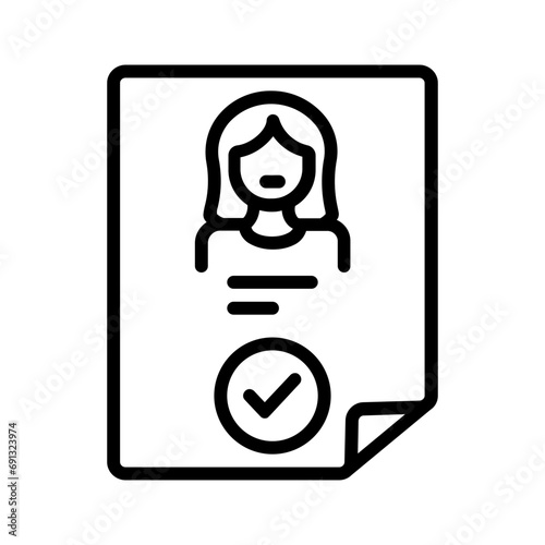 Black line icon for Assigned