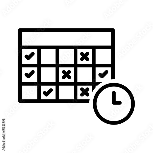 Black line icon for Timesheet
