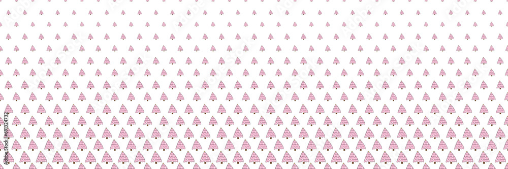 Blended cute doodle pink christmas tree on white for pattern and background, halftone effect. Blended cute doodle pink christmas tree on white for pattern and background, halftone effect.