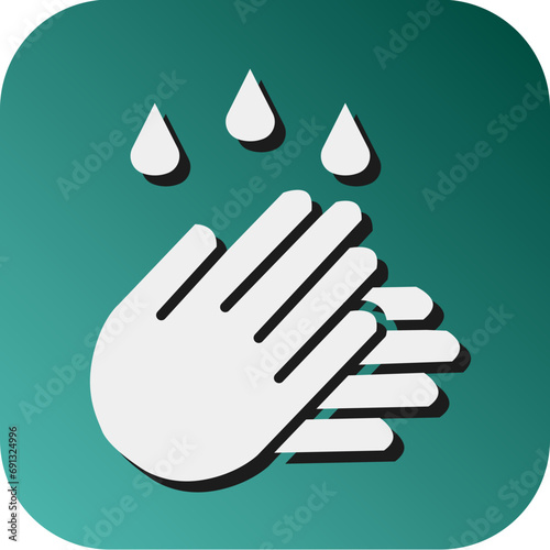 Hand Washing Vector Glyph Gradient Background Icon Design