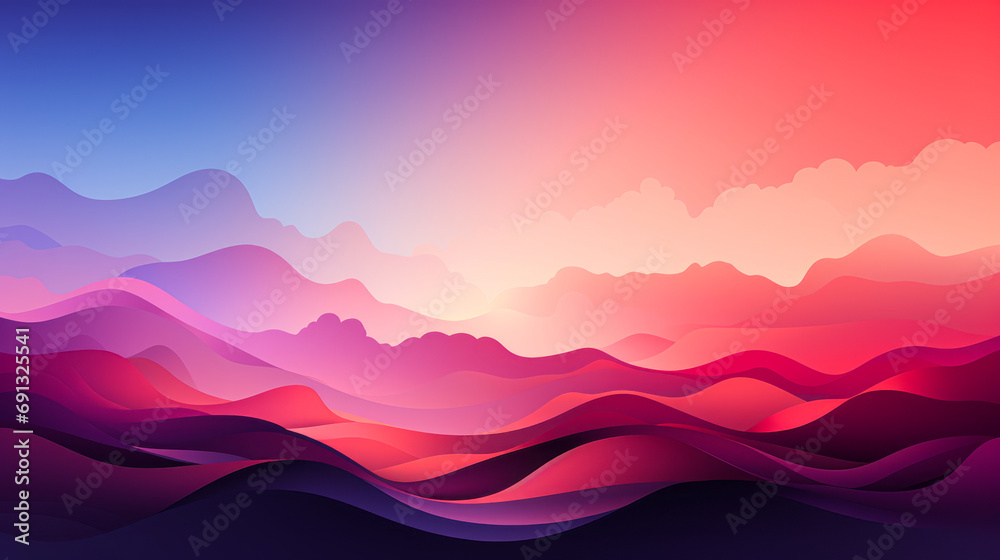 Minimalist Red on Purple Background  - Clean Background with Negative Space