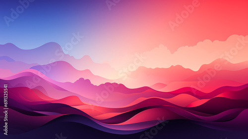 Minimalist Red on Purple Background - Clean Background with Negative Space