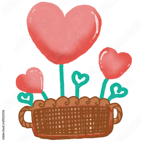 Heart  in the basket