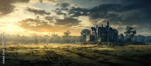 An empty mansion in the countryside.