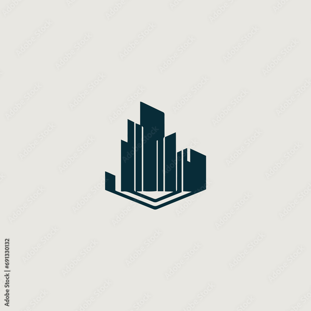 Vector image of a logo that symbolically uses real estate Vector image of a logo that symbolically uses real estate