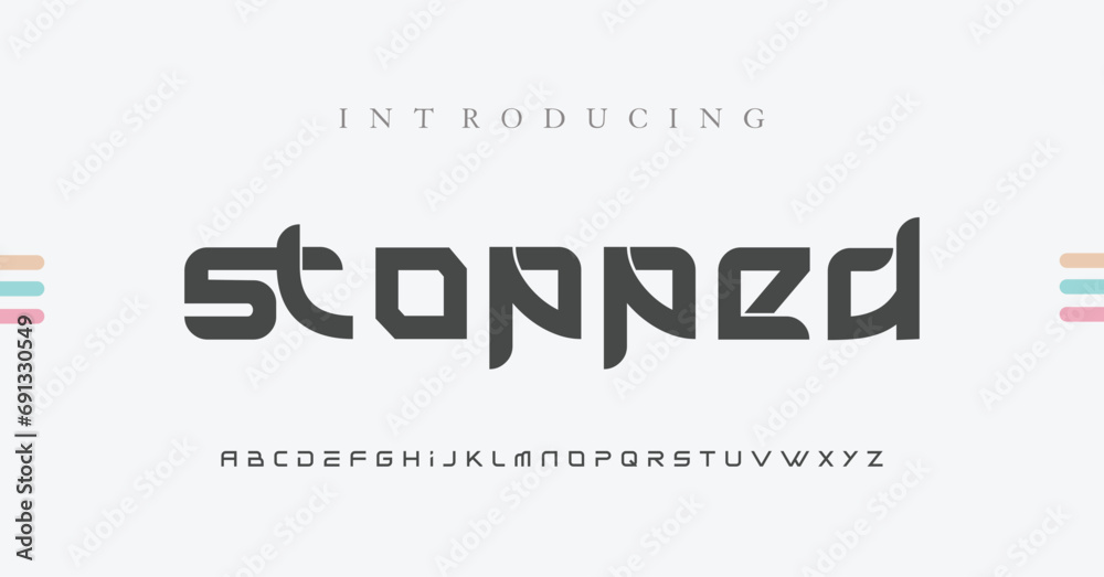 Modern, futuristic modern geometric font Modern, futuristic modern geometric font