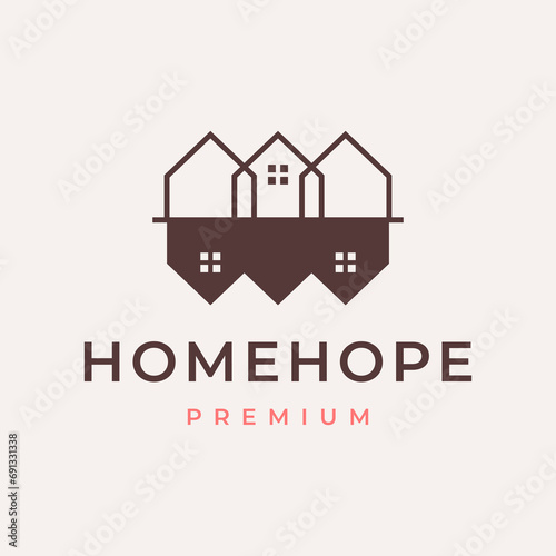 house architecture structure real estate hope modern logo design vector icon illustration