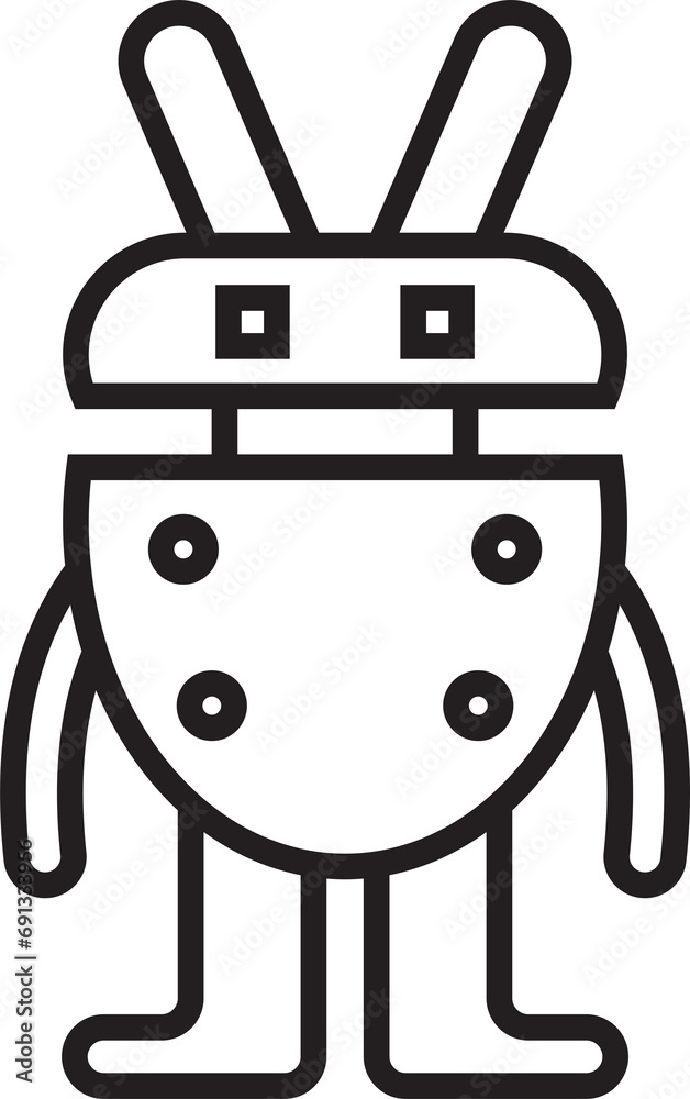 Robot Cartoon Icon
