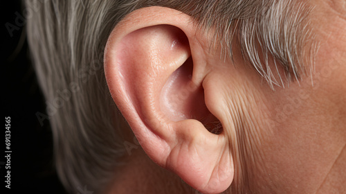 Generic hearing aid around the ear photo