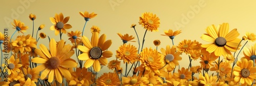 Beautiful Abstract Color Brown Yellow Flowers, Banner Image For Website, Background, Desktop Wallpaper © Pic Hub
