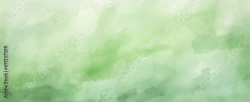 Green background with watercolor texture in abstract vintage pastel green border design