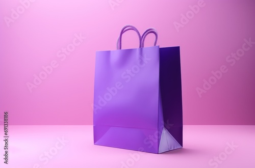 a purple shopping bag against a purple background