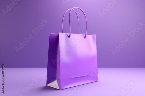 a purple shopping bag against a purple background