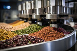 A robotic pet food production line guarantees quality and consistency in every batch. Generative AI.