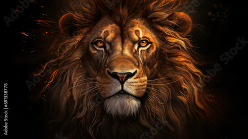 Handsome lion portrait