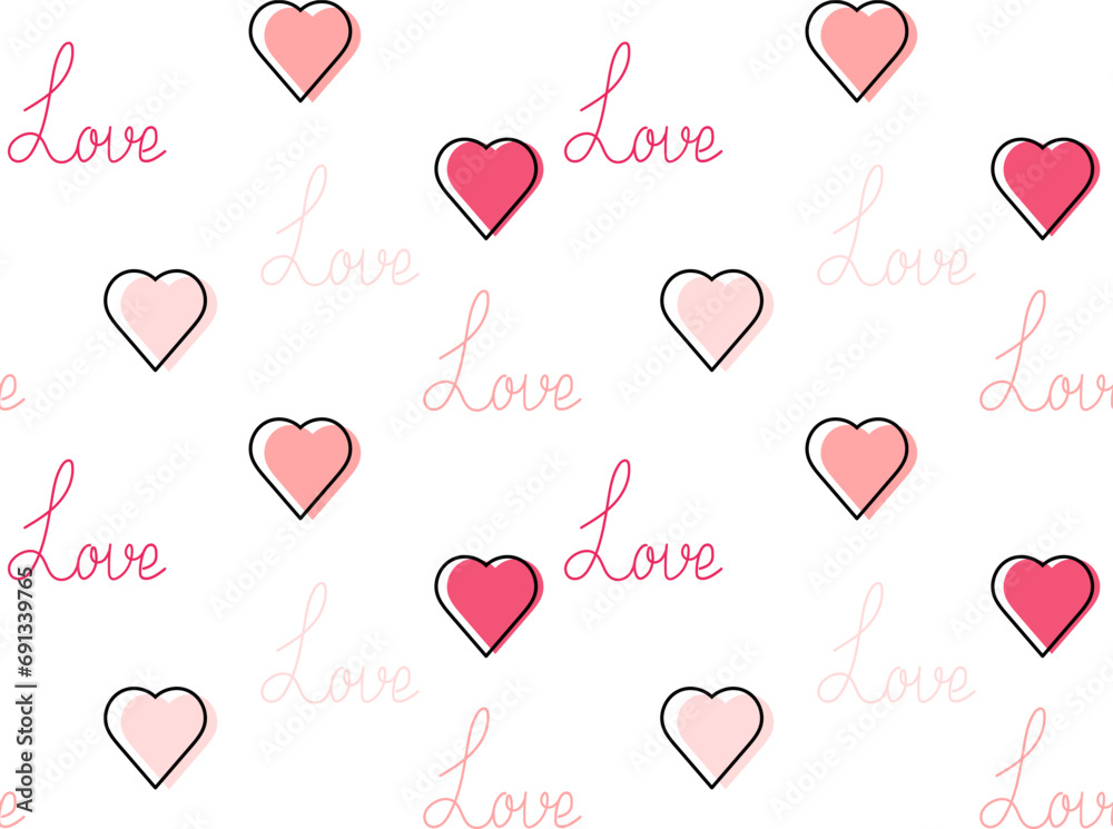 seamless pattern for Valentine's day, love, wedding