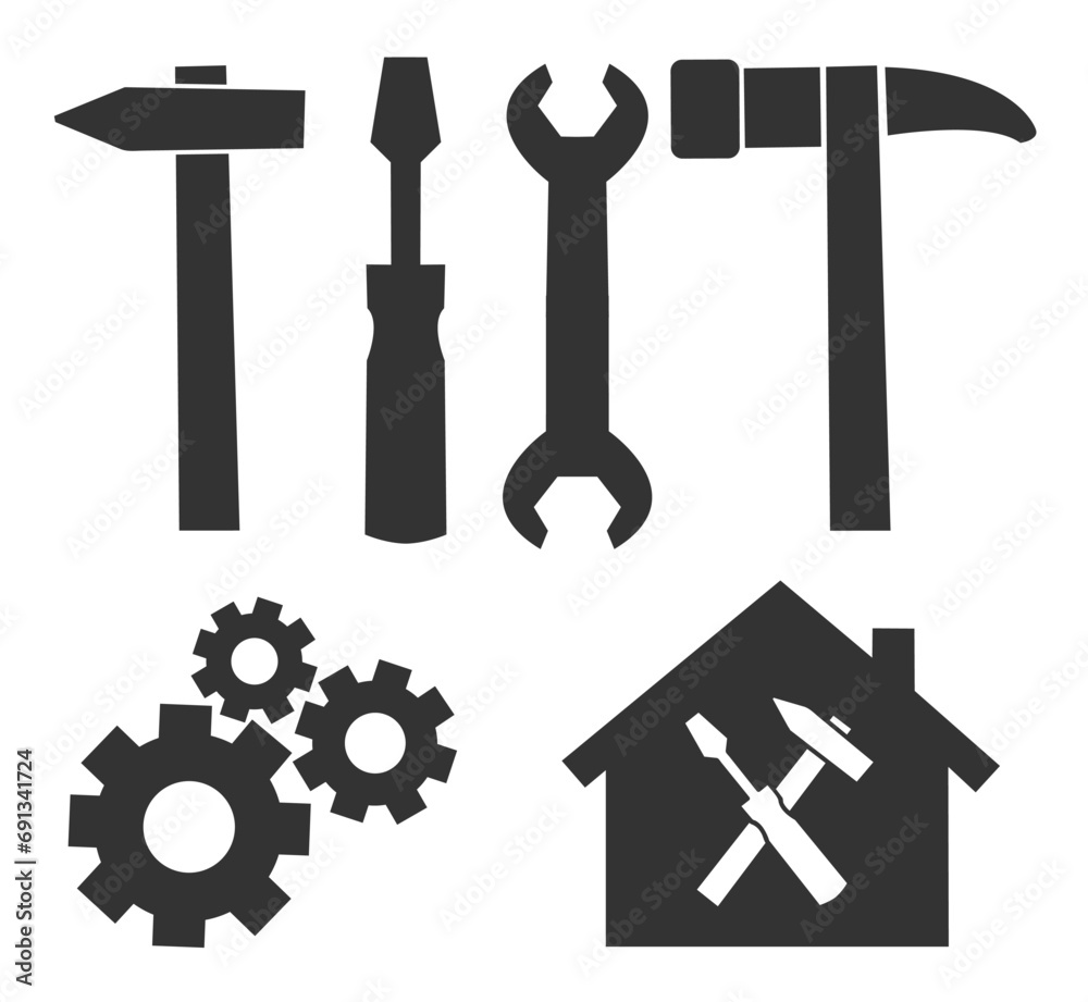 service symbol hammer wrench screwdriver sign service symbol hammer wrench screwdriver sign