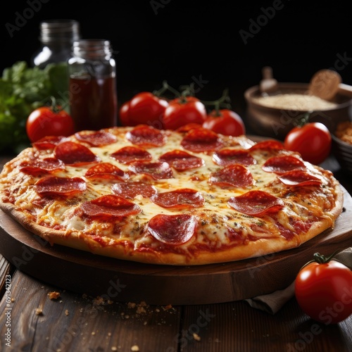 An appetizing image of a classic pizza