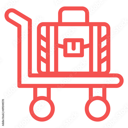 Vector Design Luggage Cart Icon Style
