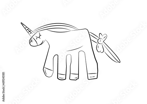 Unicorno Serioso disegno, unicorno disegno per bambini, unicorno da colorare, unicorno bianco e nero, unicorno vettoriale, fantasia, fiabe, racconti photo