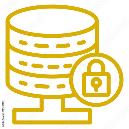 Vector Design Database Lock Icon Style