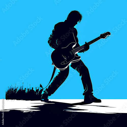 guitarist on a rock