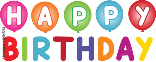 Happy Birthday Banner, Background  Editable Vector 