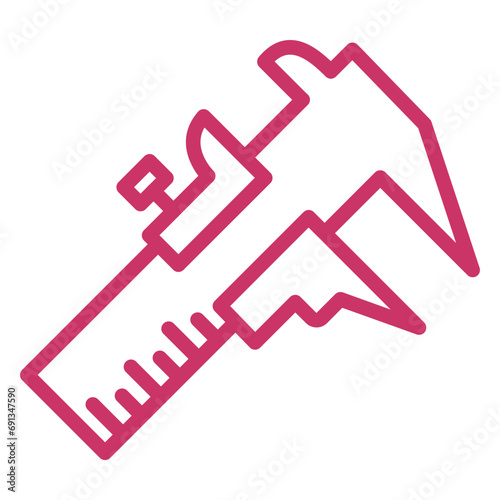 Vector Design Vernier Caliper Icon Style