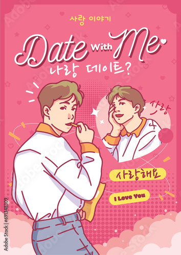 Obraz na płótnie Kpop illustration