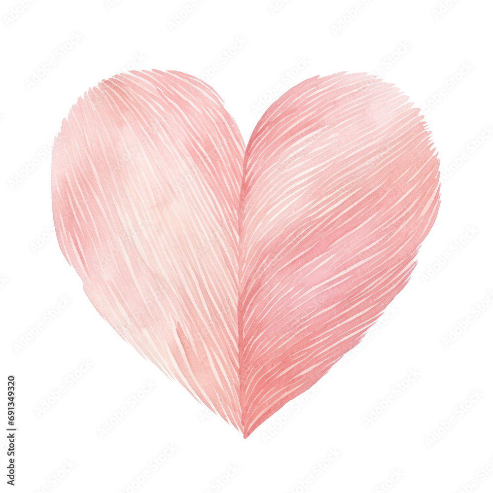 Watercolor illustration of heart element, Valentine concept. Watercolor illustration of heart element, Valentine concept.