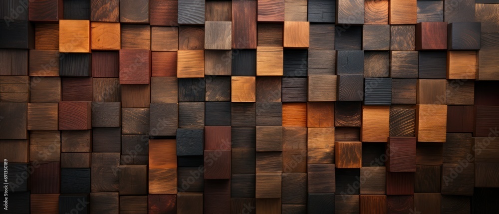 Rustic Wooden Blocks on Brown Background Rustic Wooden Blocks on Brown Background