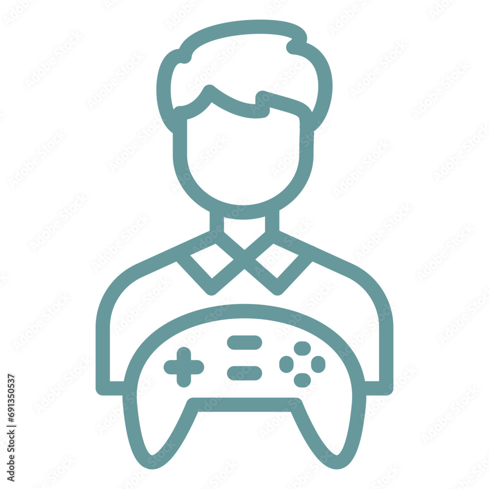Vector Design Game Designer Male Icon Style Vector Design Game Designer Male Icon Style