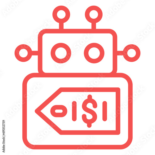 Vector Design Robot Cost Icon Style
