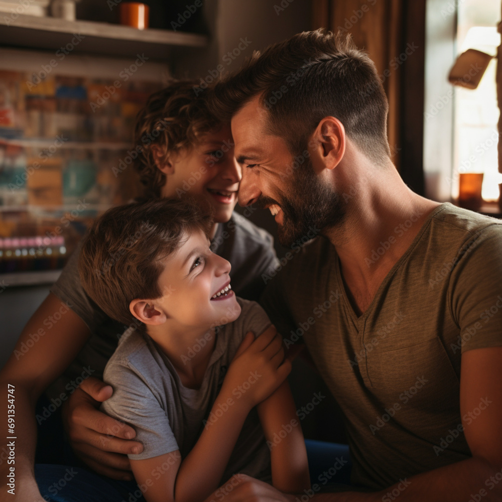Family of gay men with their son.
